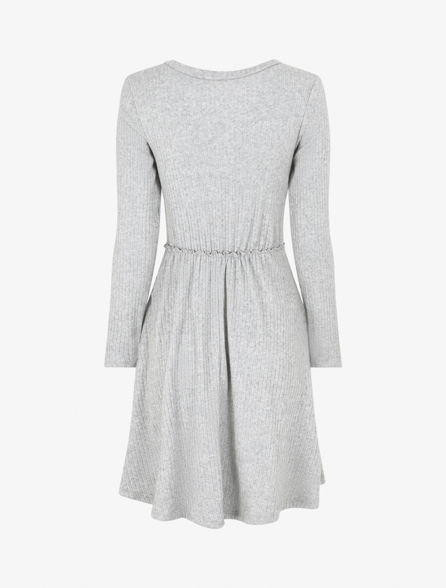 Robe pull longue unie - Gris clair - 2