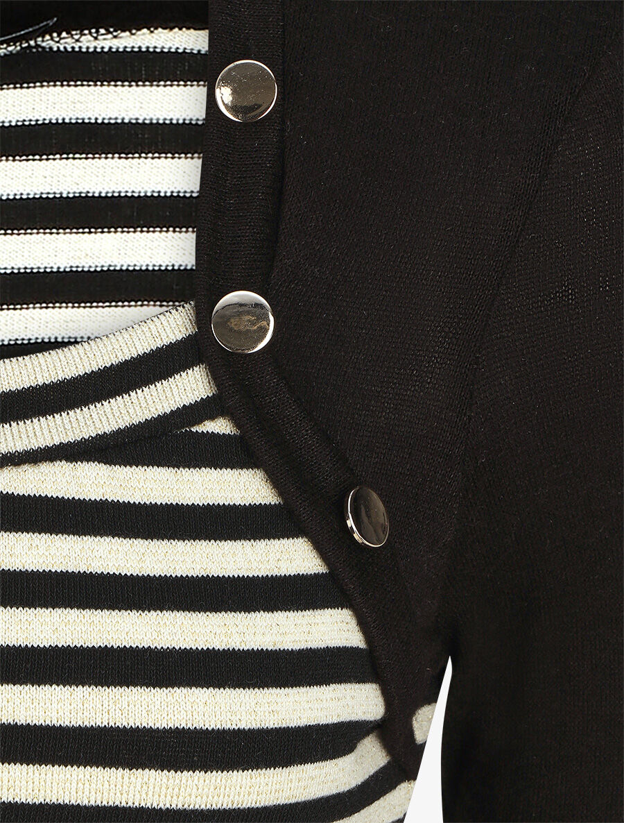 Pull rayé boléro en trompe l&