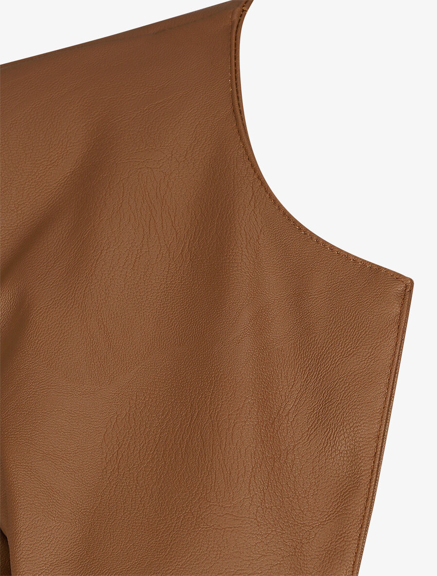 Veste classique en simili - Camel - 3