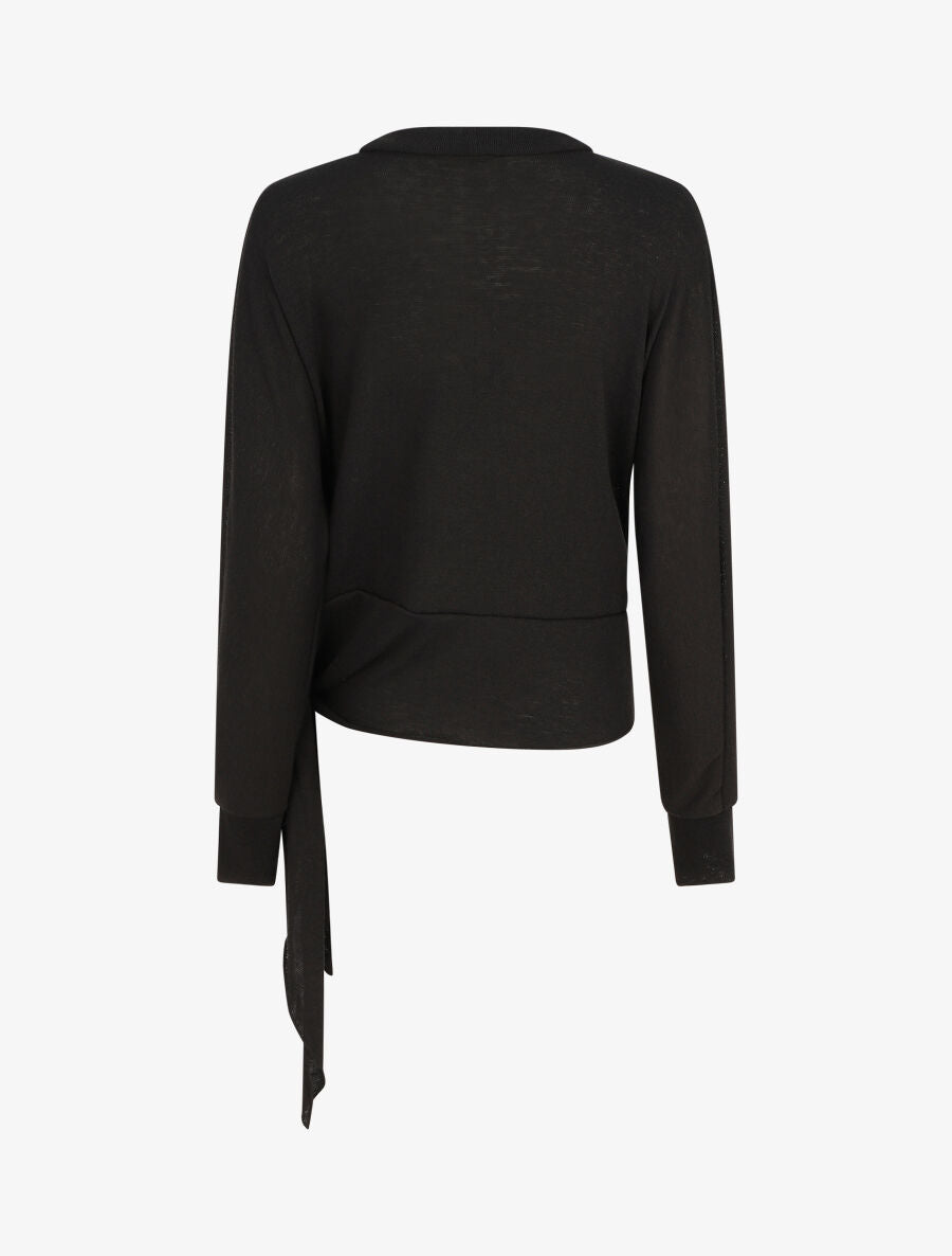 Pull droit uni à noeud - Noir - 2
