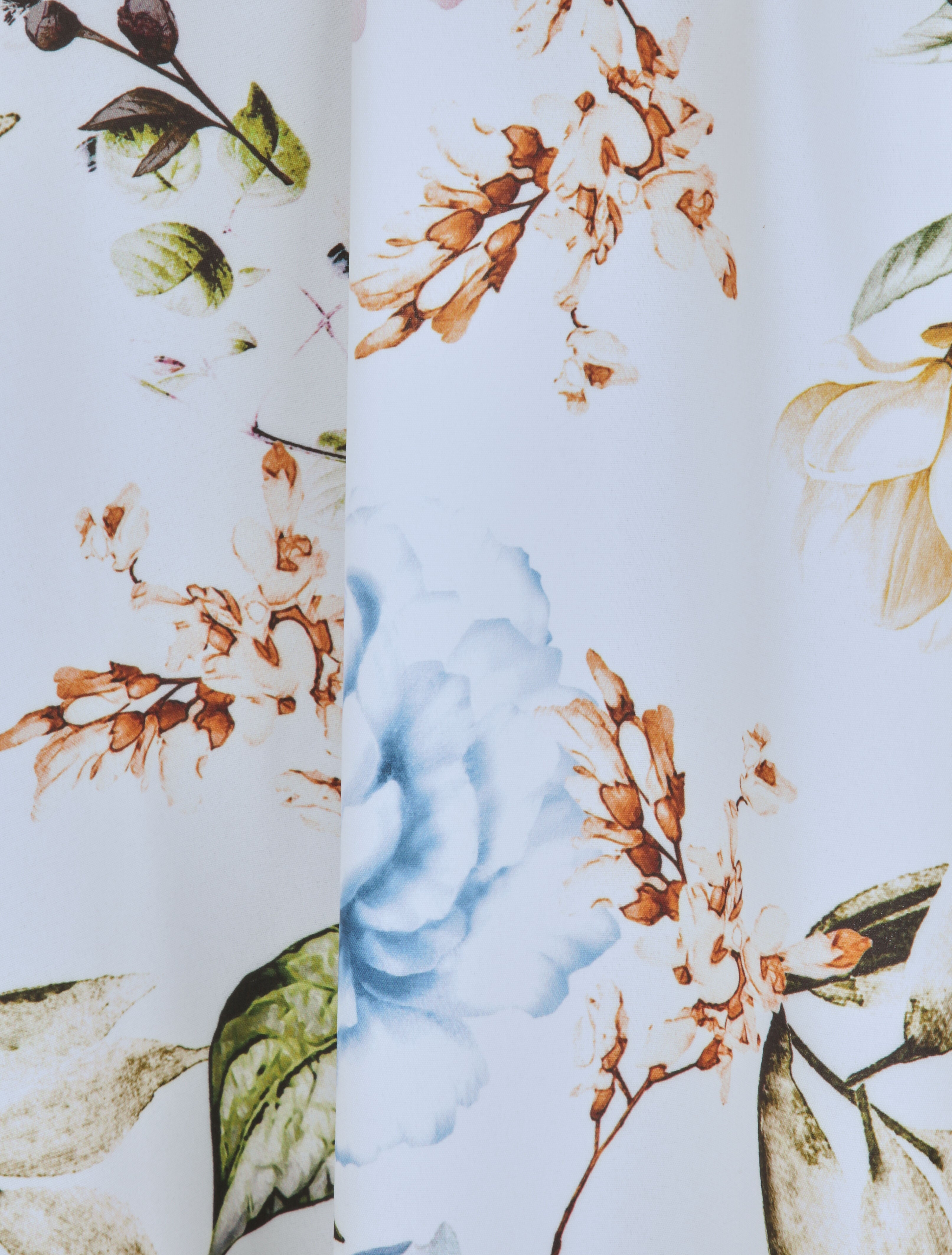 Robe patineuse courte imprimé fleuri à bretelles stylisées - Blanc - 4