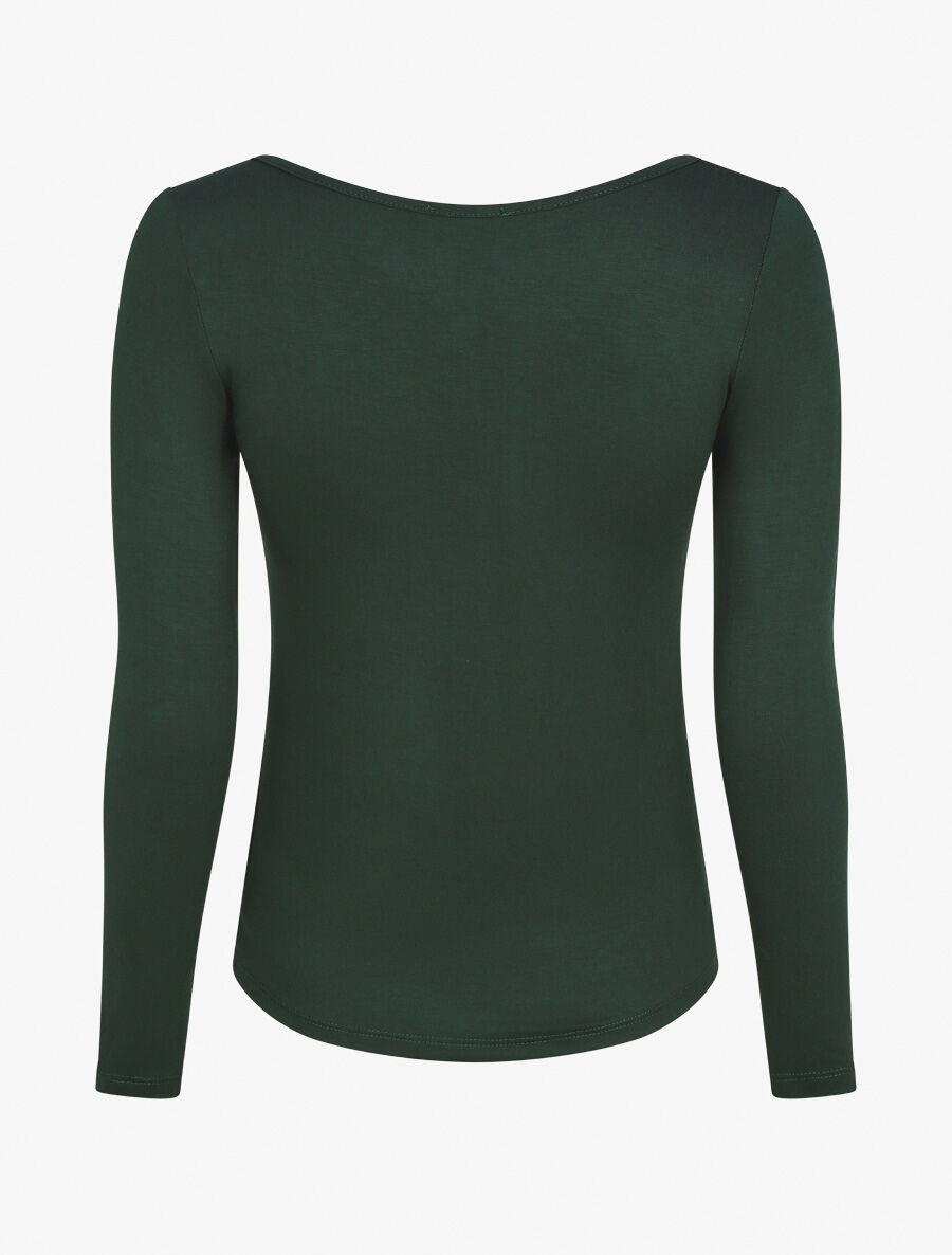 Top basique ajusté manches longues - Vert sapin - 2