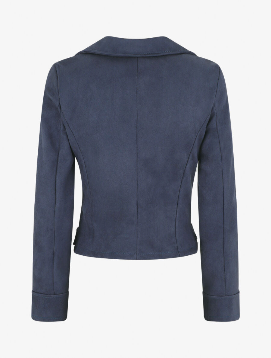 Veste en suédine style perfecto - Marine - 2