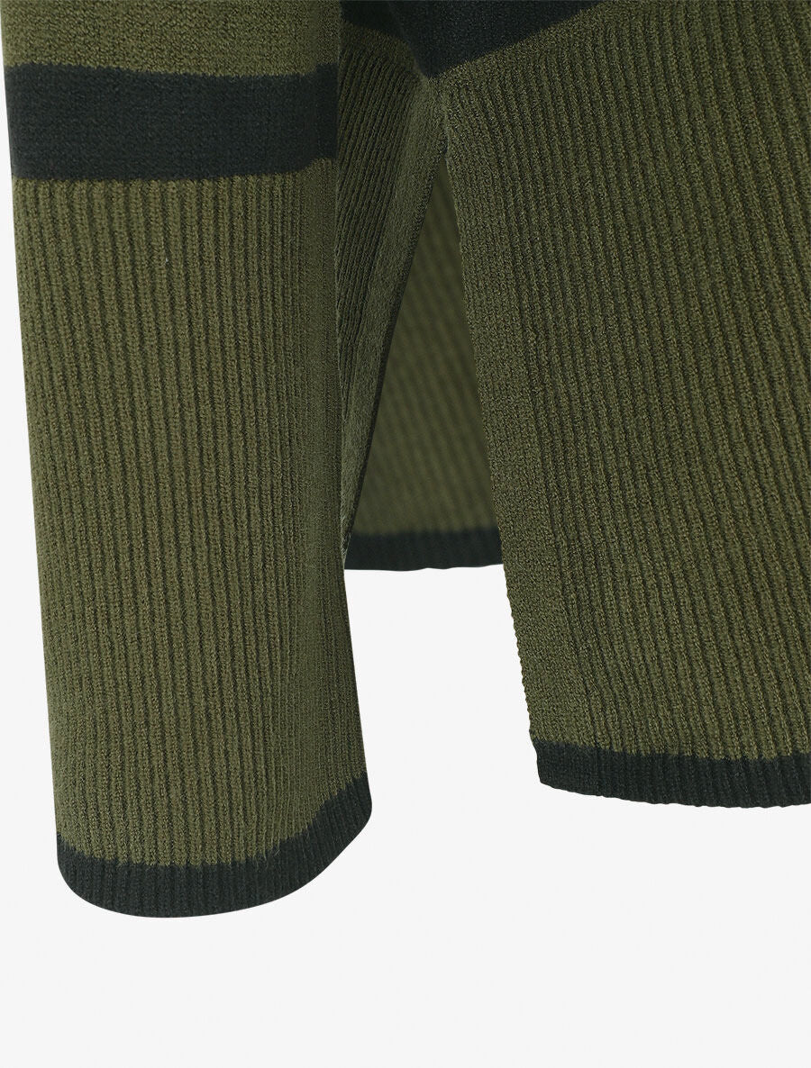 Pull à rayures - Kaki - 3