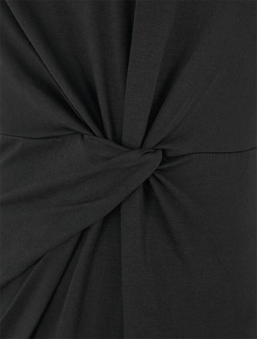 Robe t-shirt à plis - Noir - 3