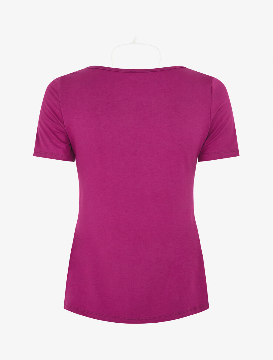 T-shirt à boutons décoratifs - Violet - 2