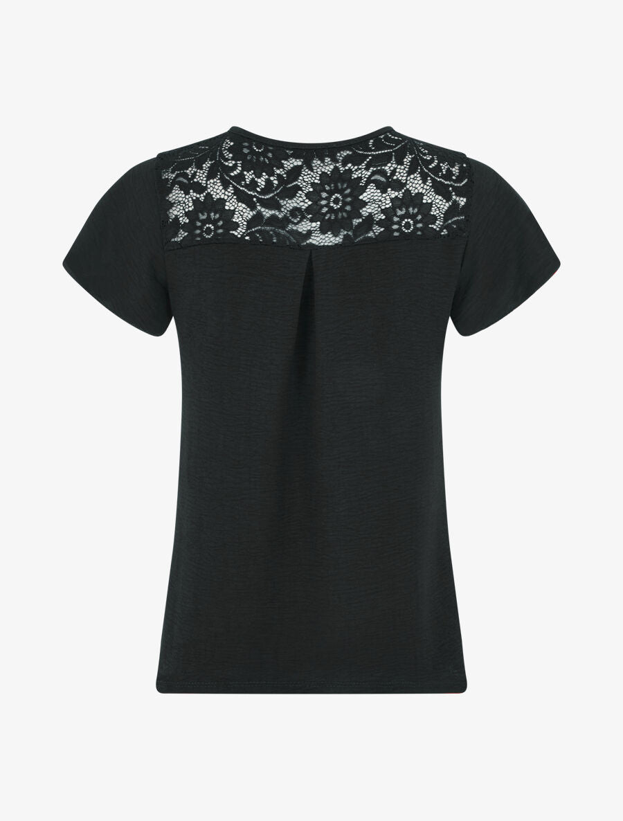 Top fluide en dentelle - Noir - 2