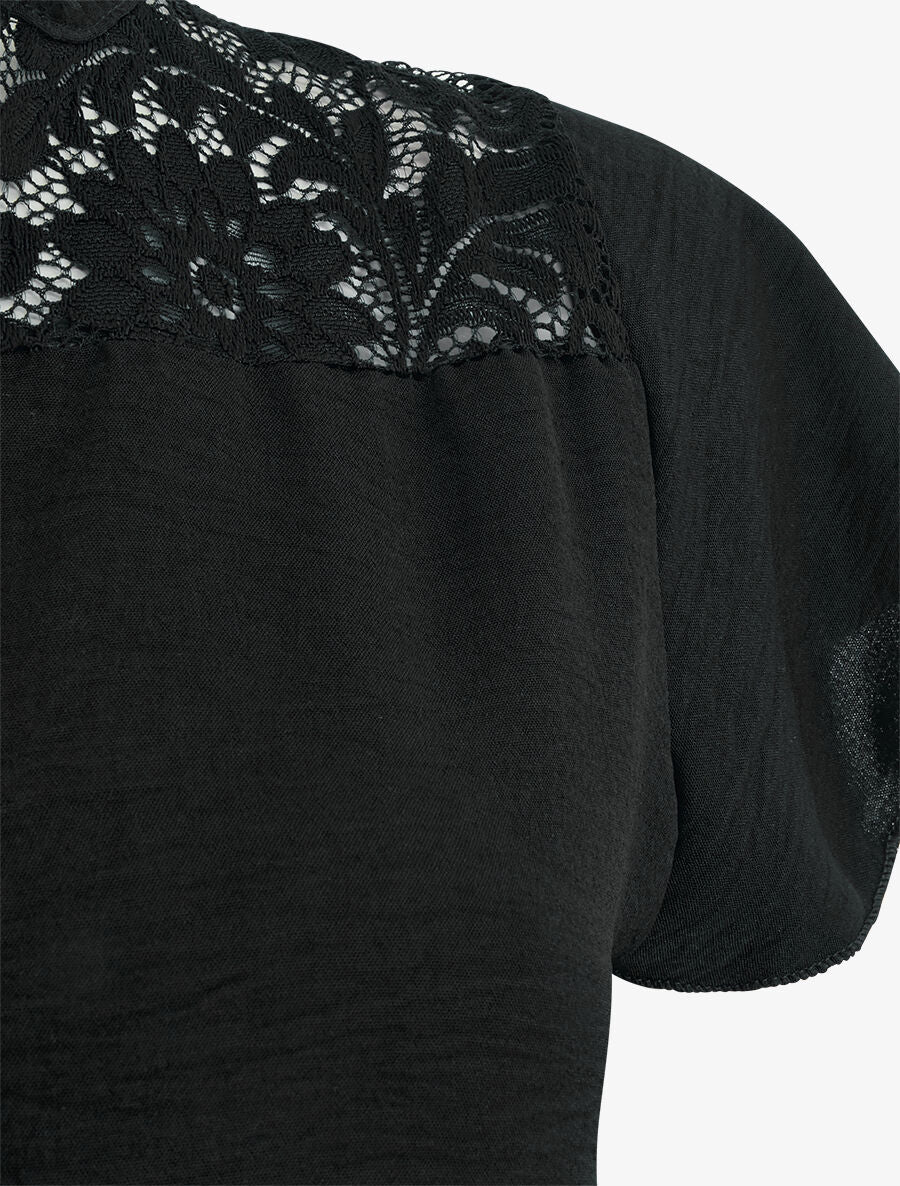 Top fluide en dentelle - Noir - 3