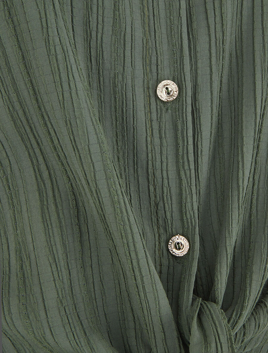 Top à nouer effet texturé - Kaki - 3