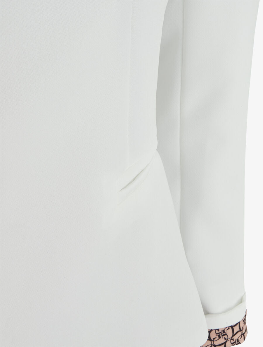 Blazer à manches imprimé graphique - Blanc - 3