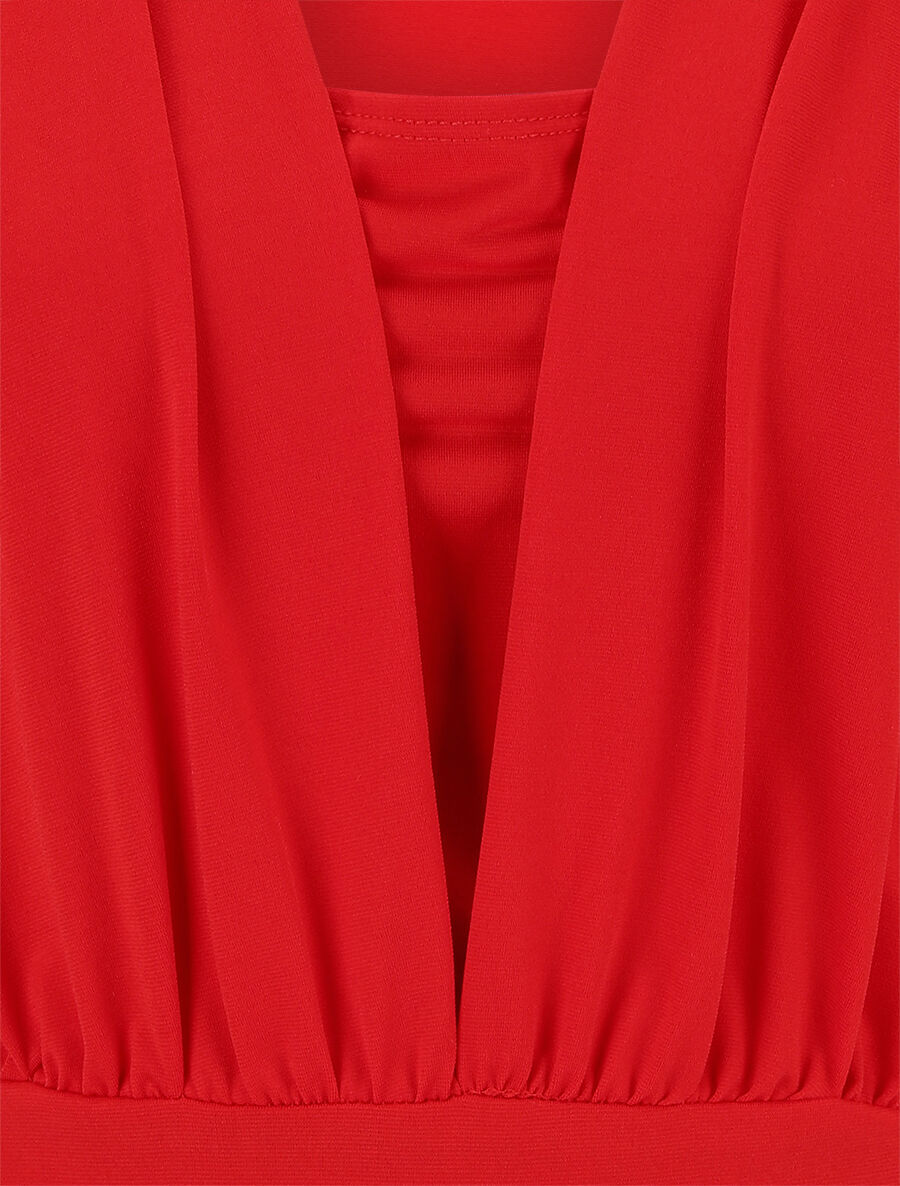 Body à décolleté plongeant - Rouge - 3