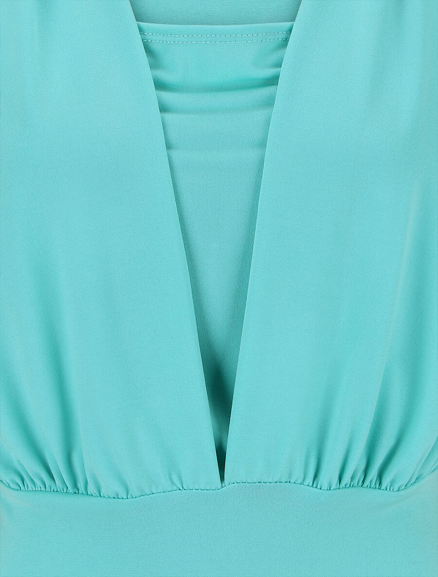 Body à décolleté plongeant - Turquoise - 3