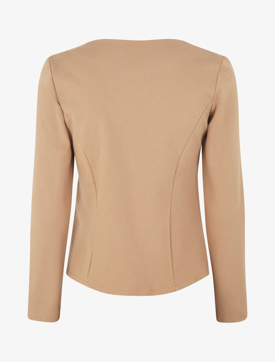 Blazer stretch à poches zippées - Camel - 2