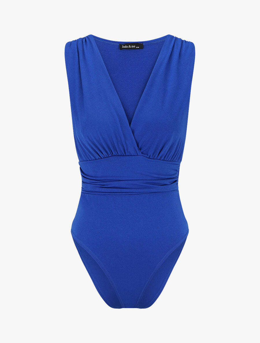 Body sans manches effet drapé - Bleu électrique - 4