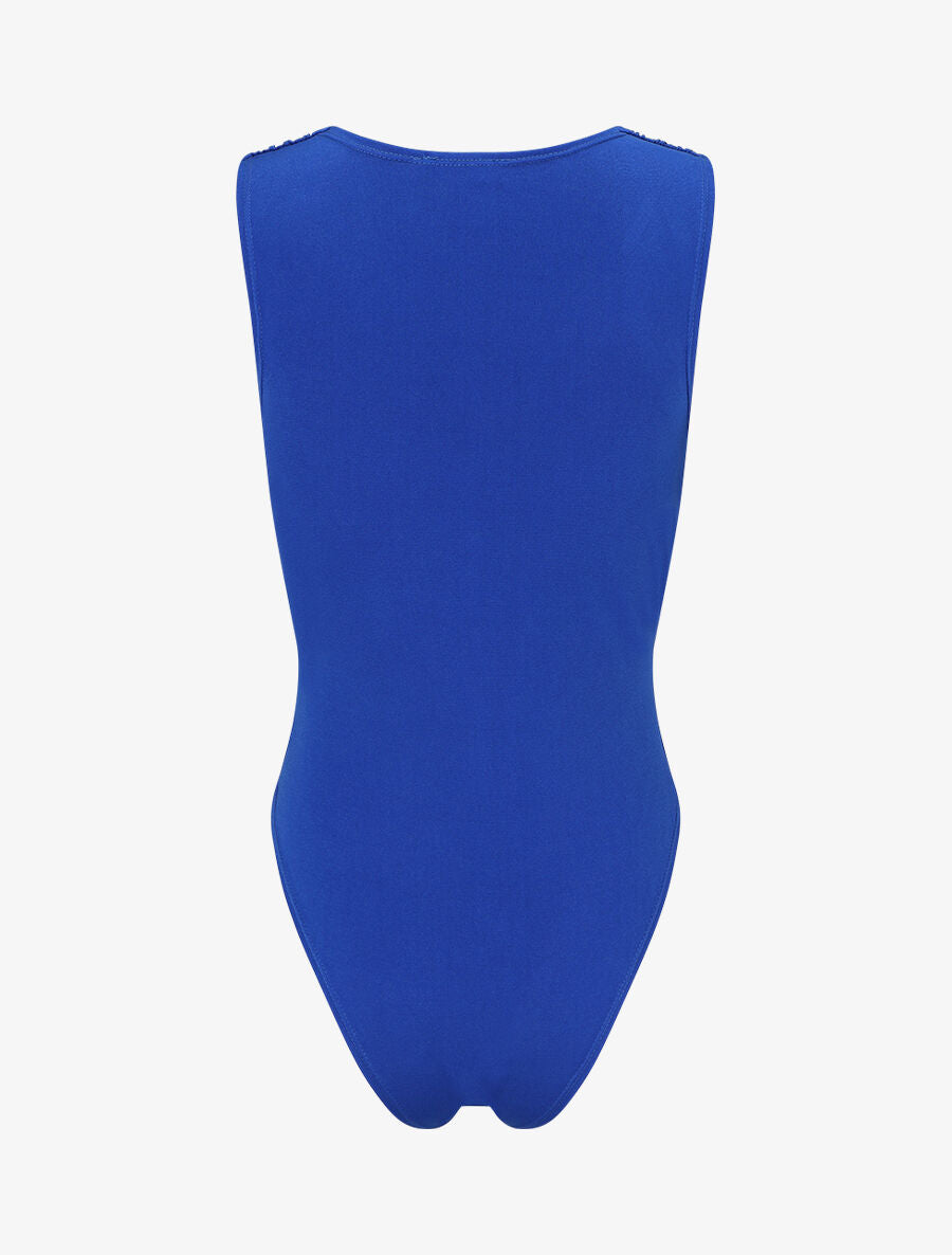 Body sans manches effet drapé - Bleu électrique - 2