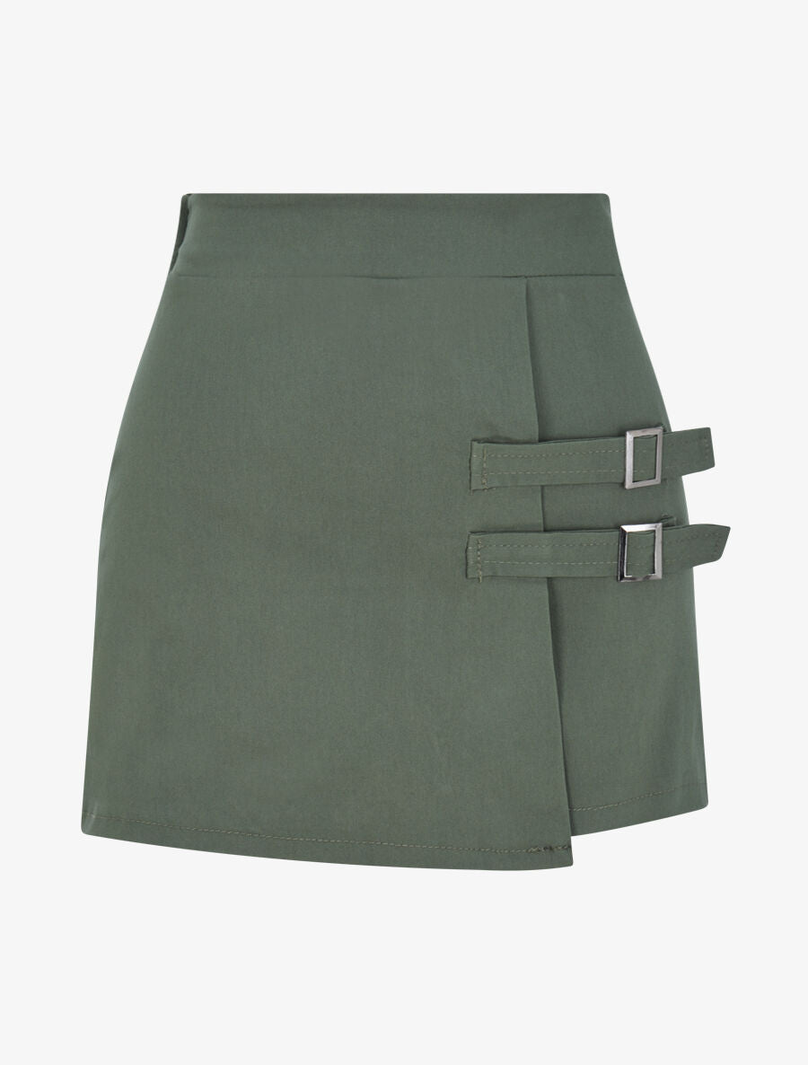 Short court style jupe à lanières - Kaki - 4