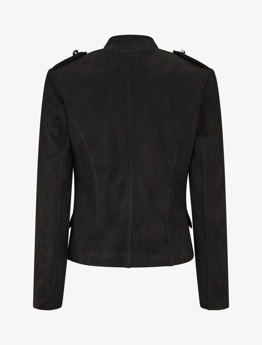 Veste en suédine à boutons décoratifs - Noir - 2