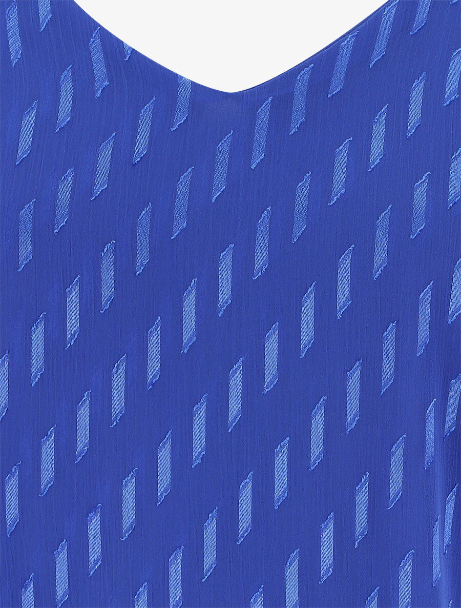 Débardeur droit en voile bretelles fantaisies - Bleu électrique - 3