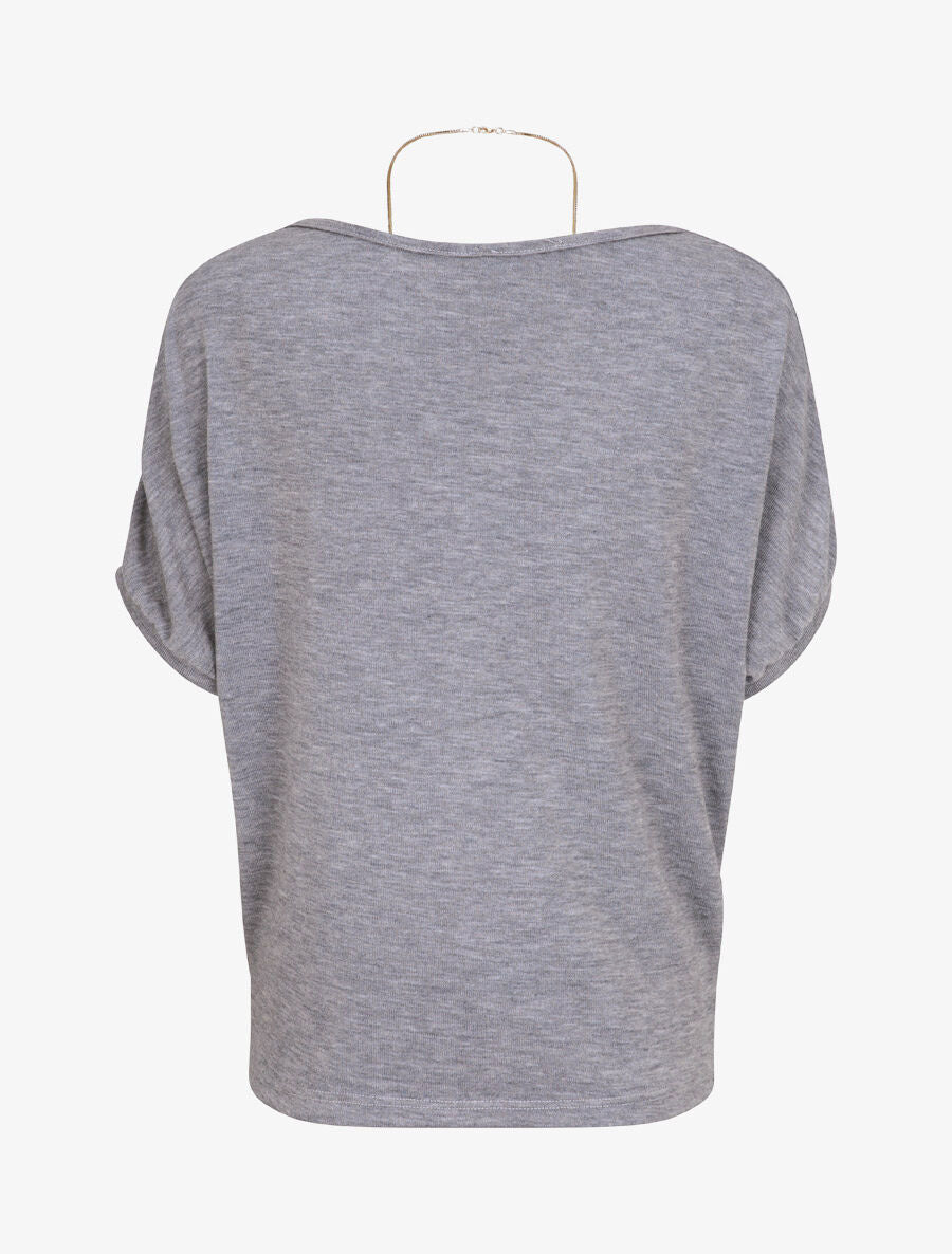 Top en maille fine coupe loose - Gris chiné - 2