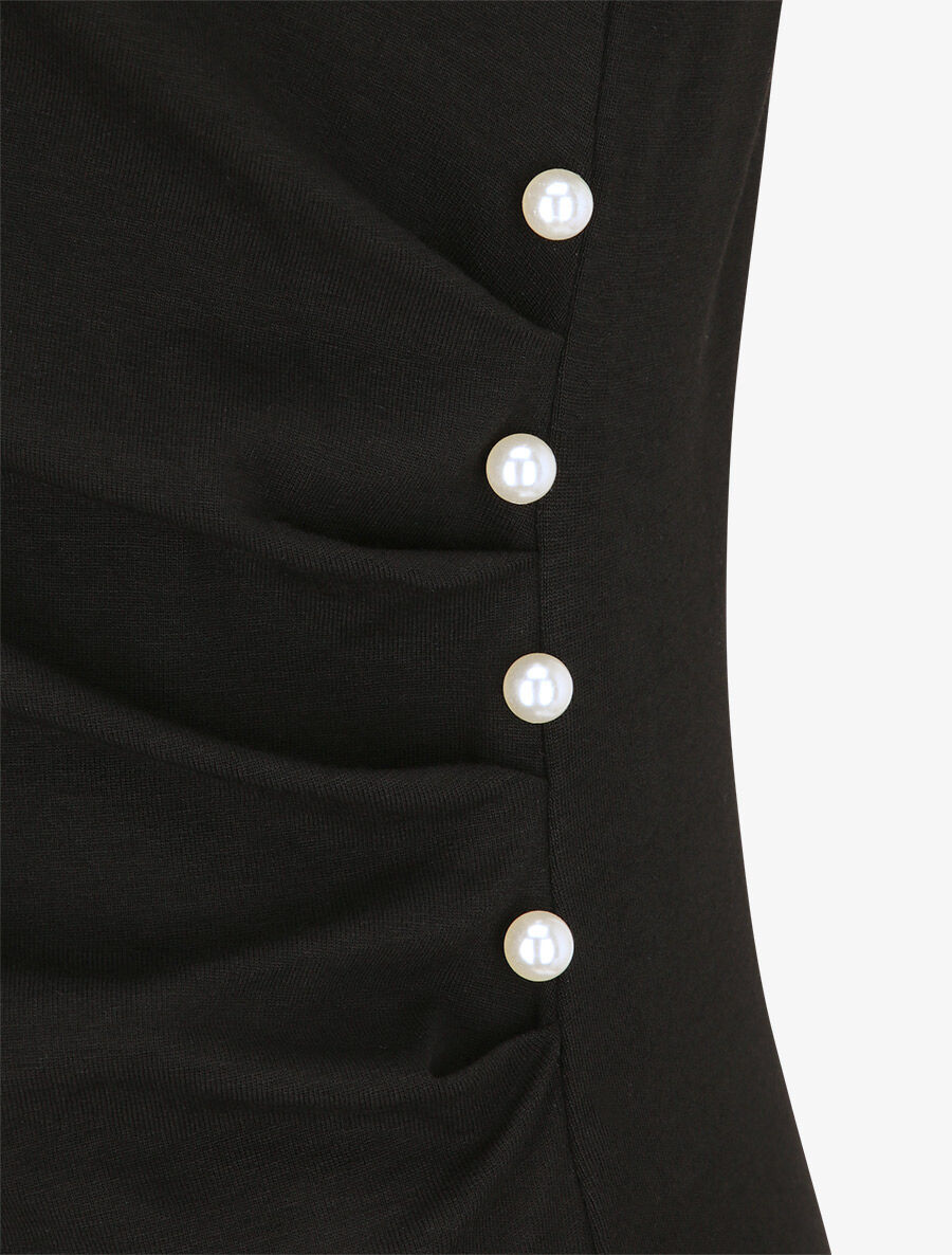 Top asymétrique effet plissé - Noir - 3