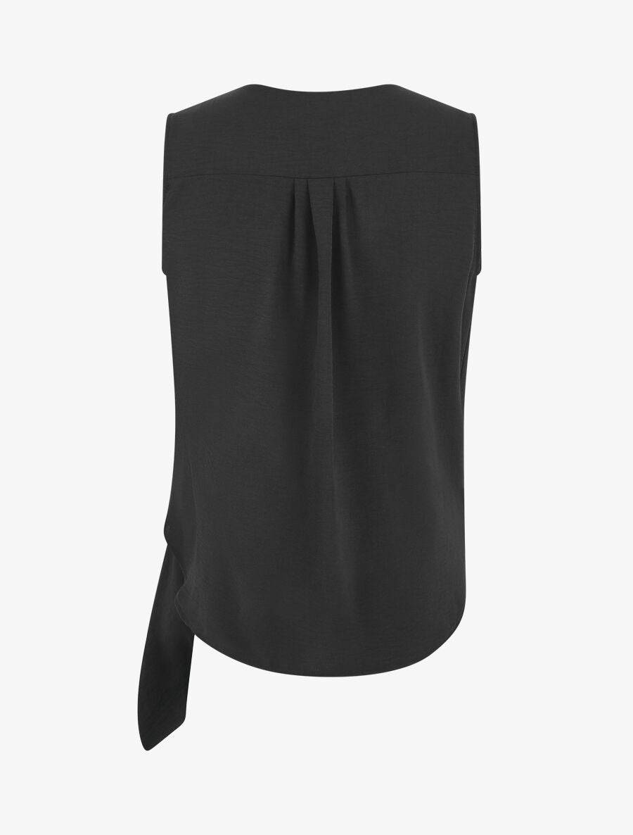 Top uni à nouer sur le côté - Noir - 2