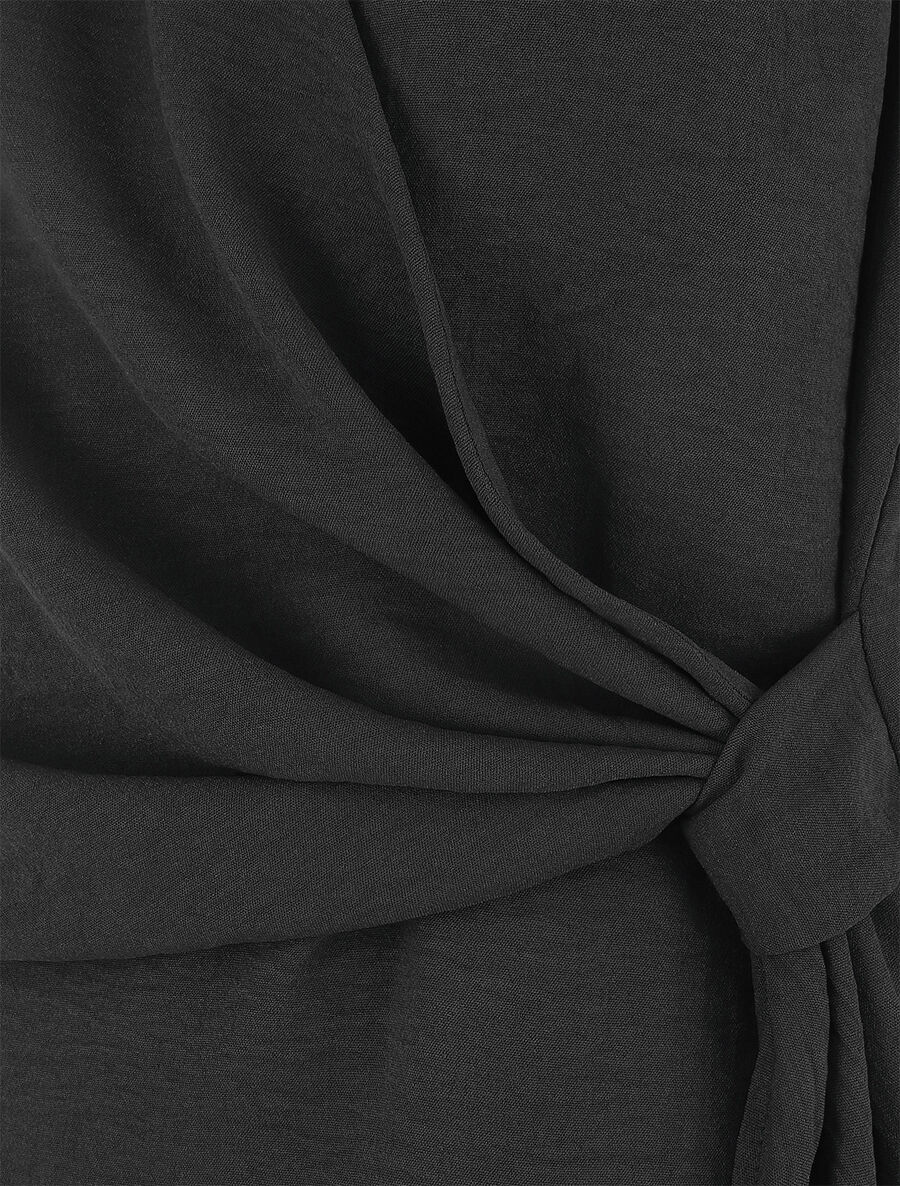 Top uni à nouer sur le côté - Noir - 3