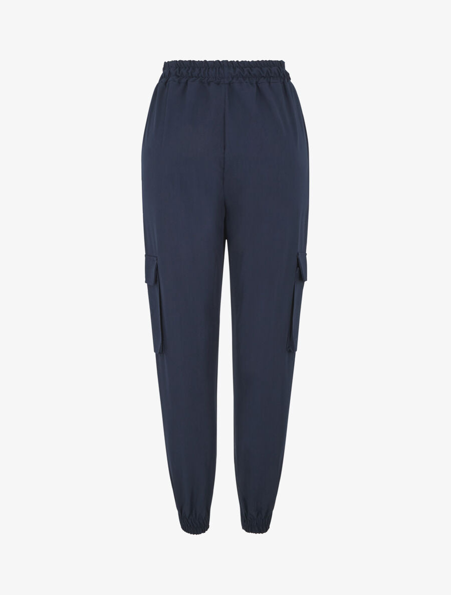 Pantalon cargo fluide à bords élastiqués - Marine - 2