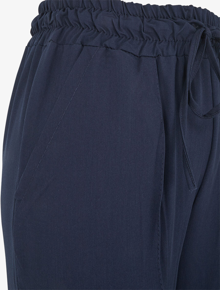 Pantalon cargo fluide à bords élastiqués - Marine - 3