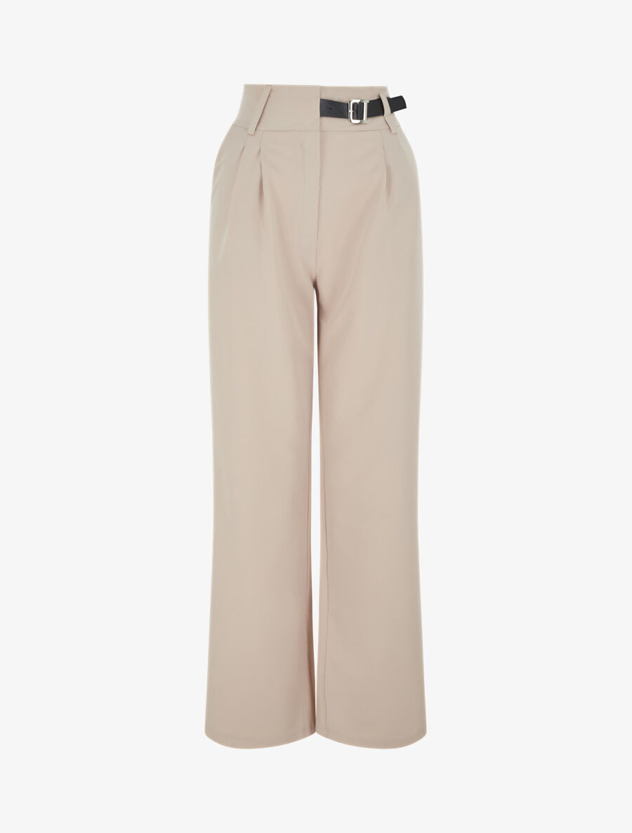 Pantalon ample uni - Beige - 4