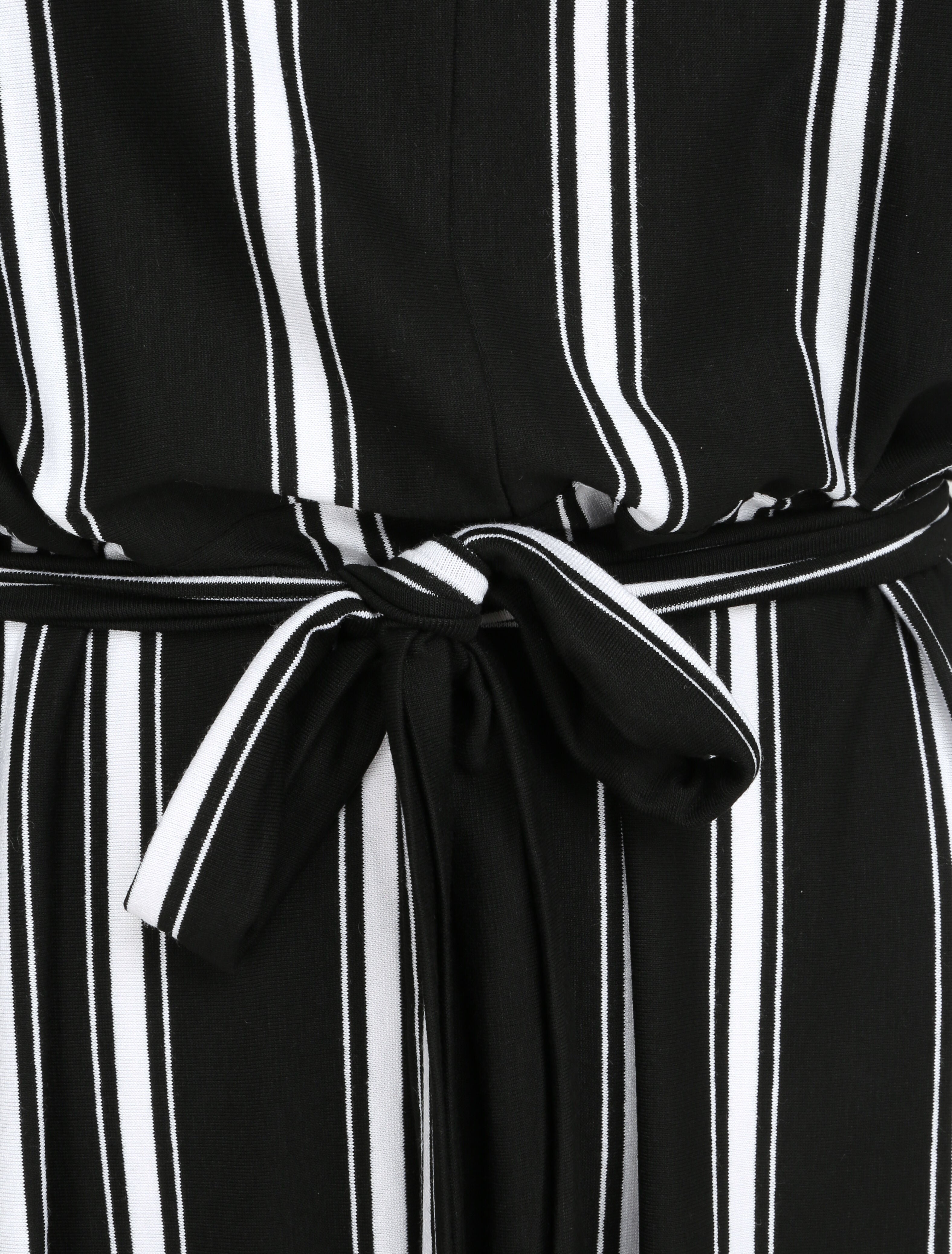 Robe ample rayée à bord arrondi - Noir - 3