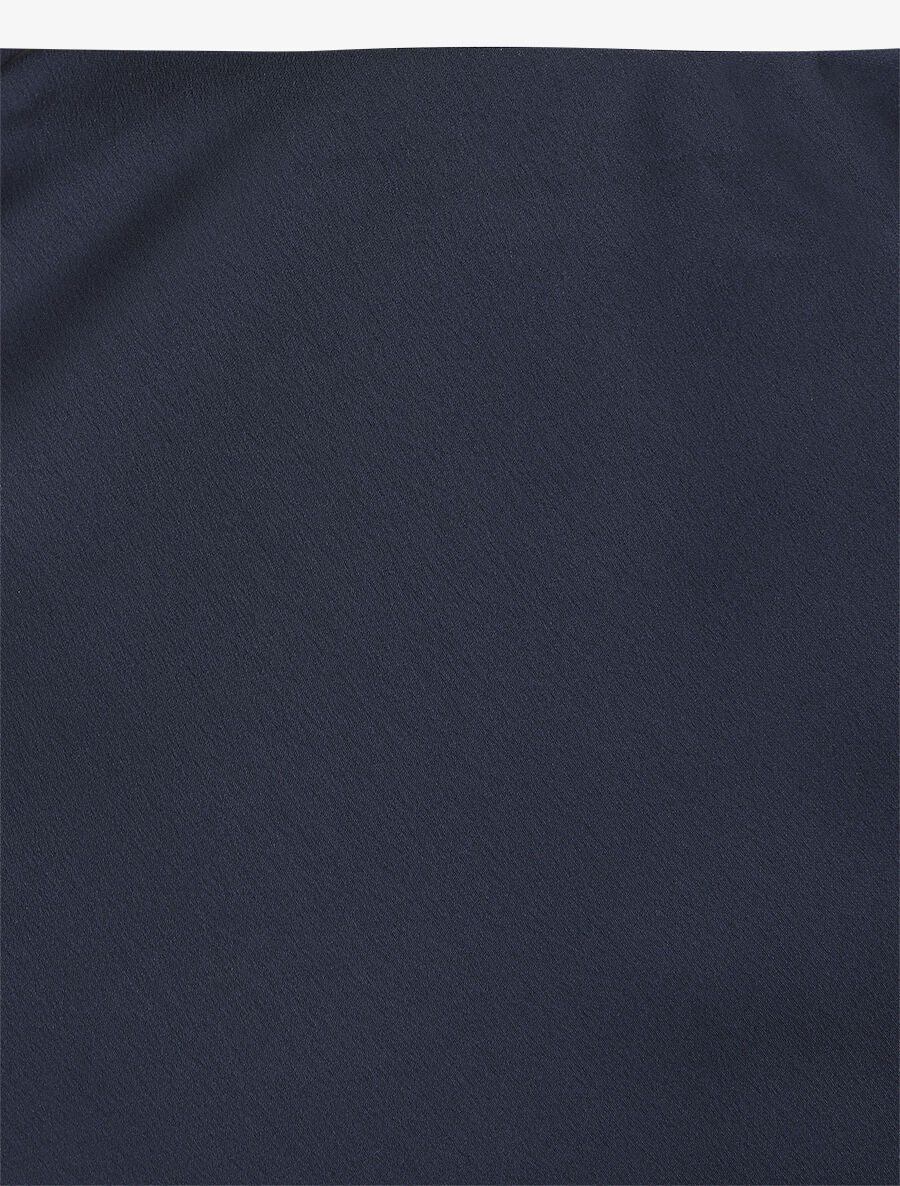 Jupe longue satinée et évasée - Marine - 3