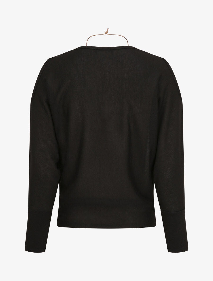 Top loose à épaules ajourées - Noir - 2