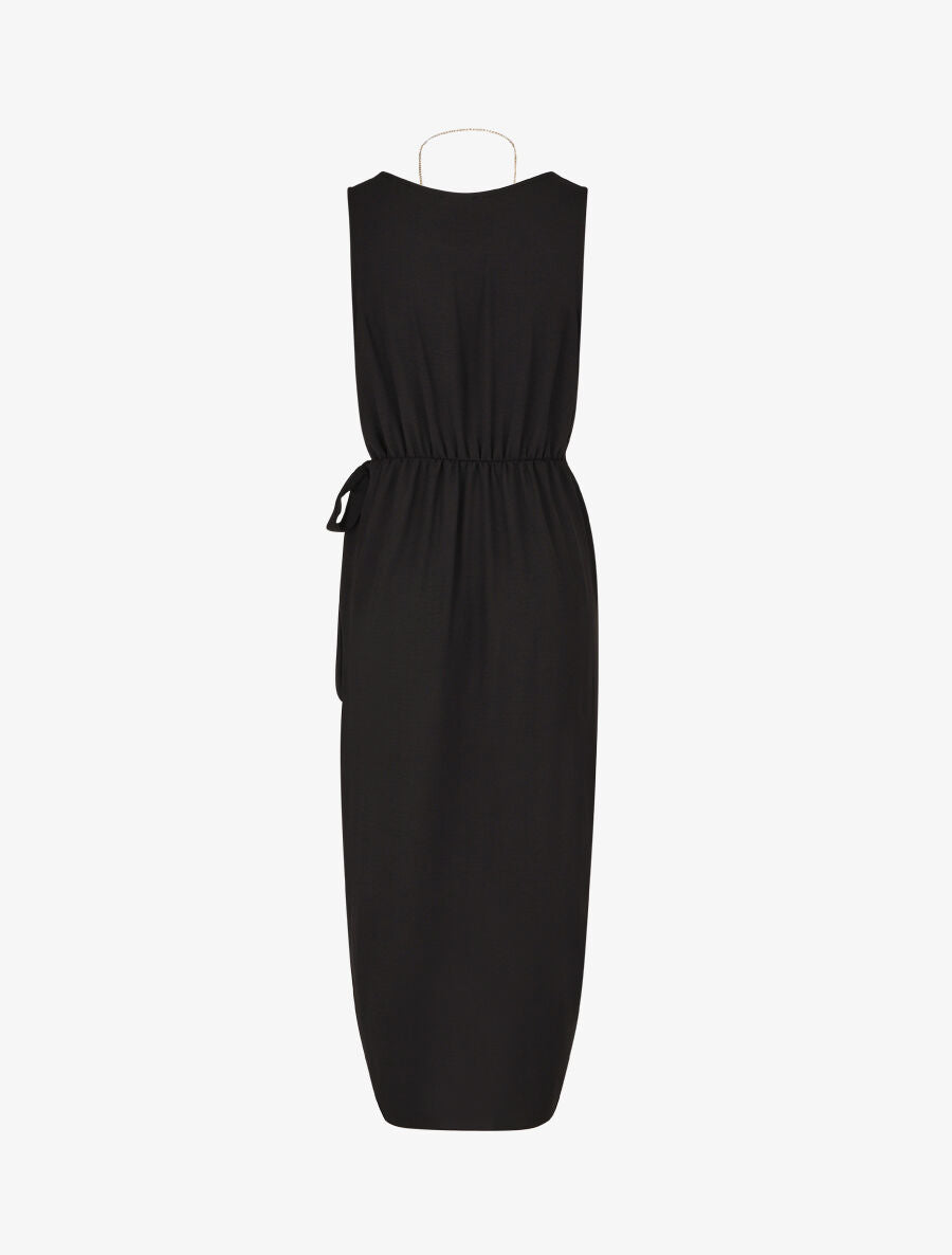 Robe longue style portefeuille - Noir - 2