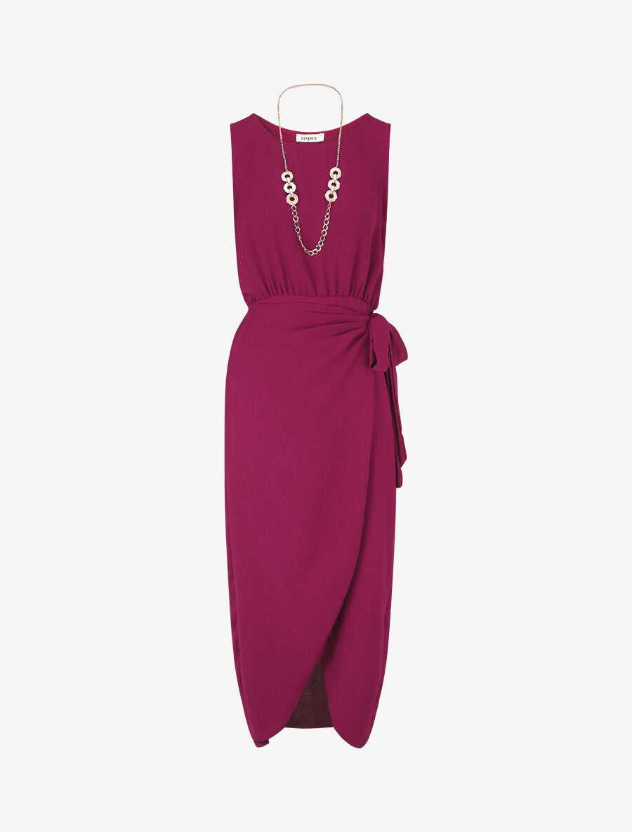 Robe longue style portefeuille - Violine - 5