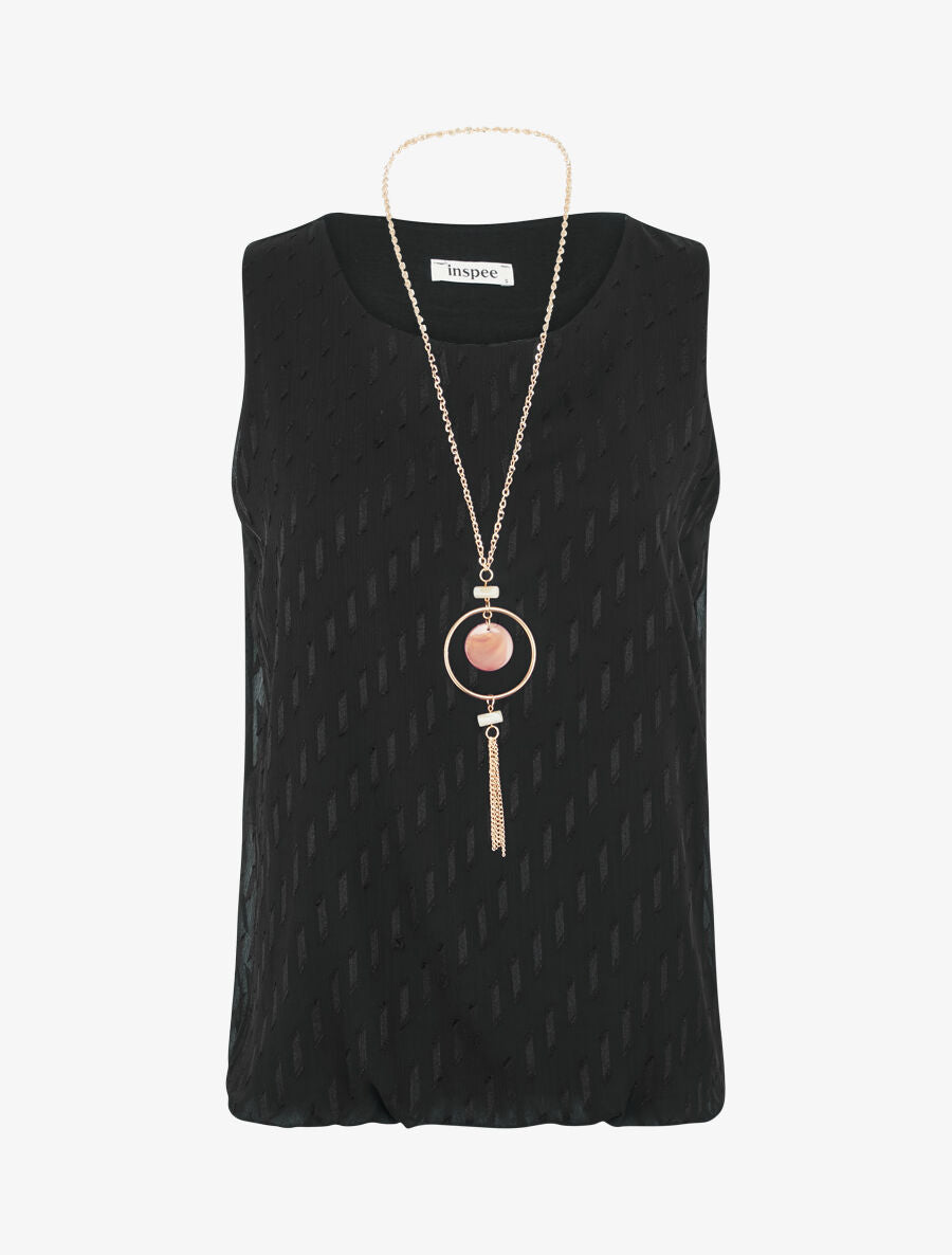 Top uni coupe boule - Noir - 1