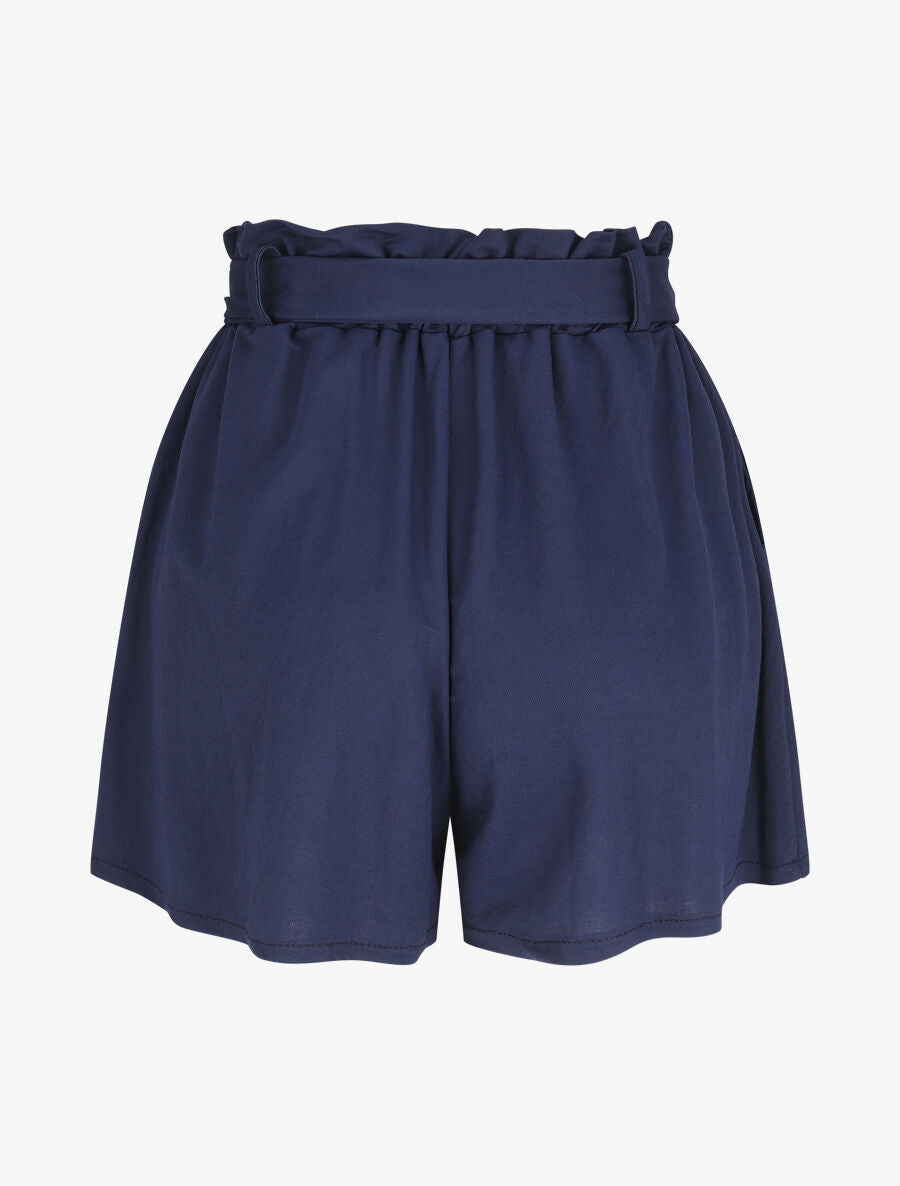 Short évasé taille haute - Marine - 2