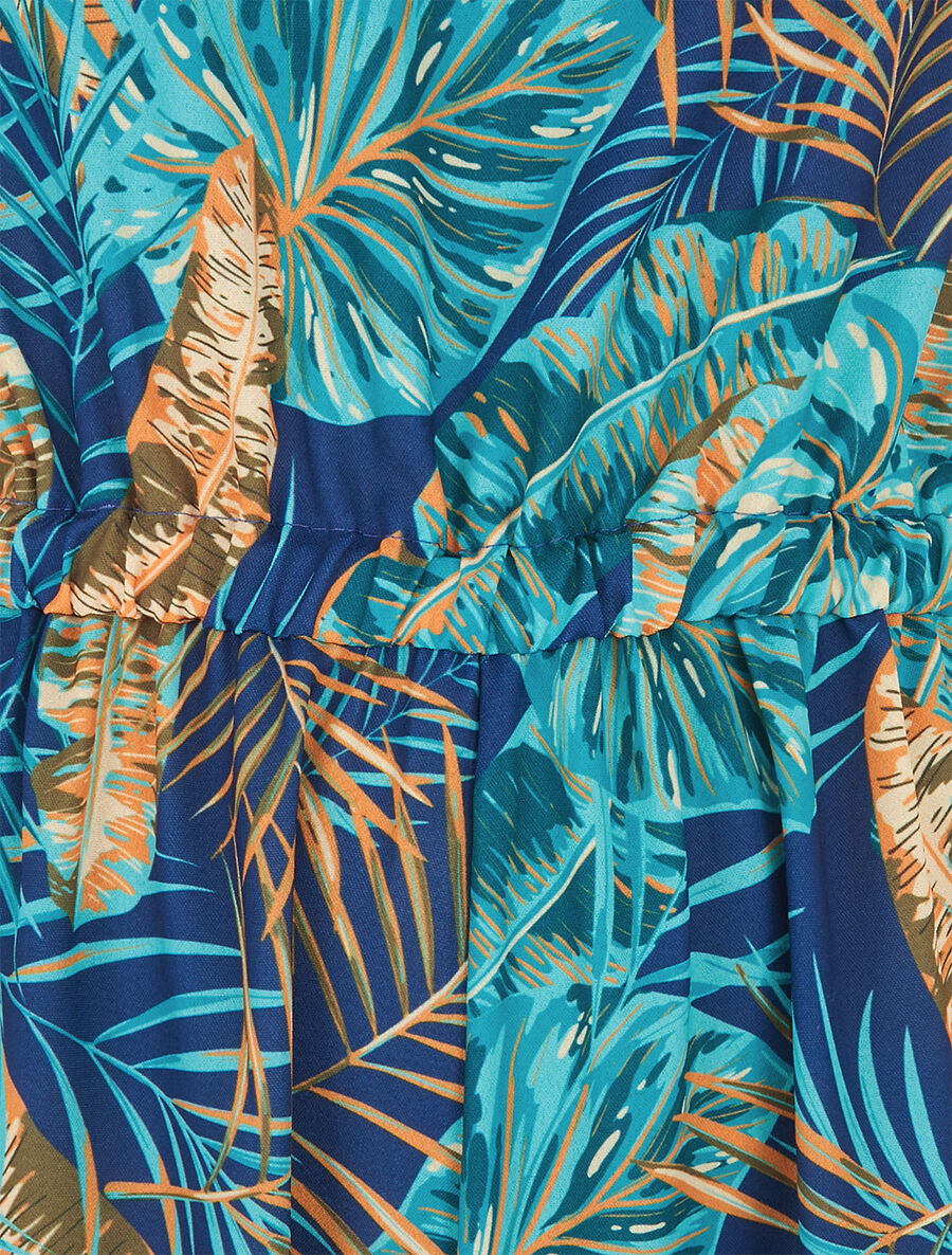 Combinaison ample imprimé tropical - Bleu - 3