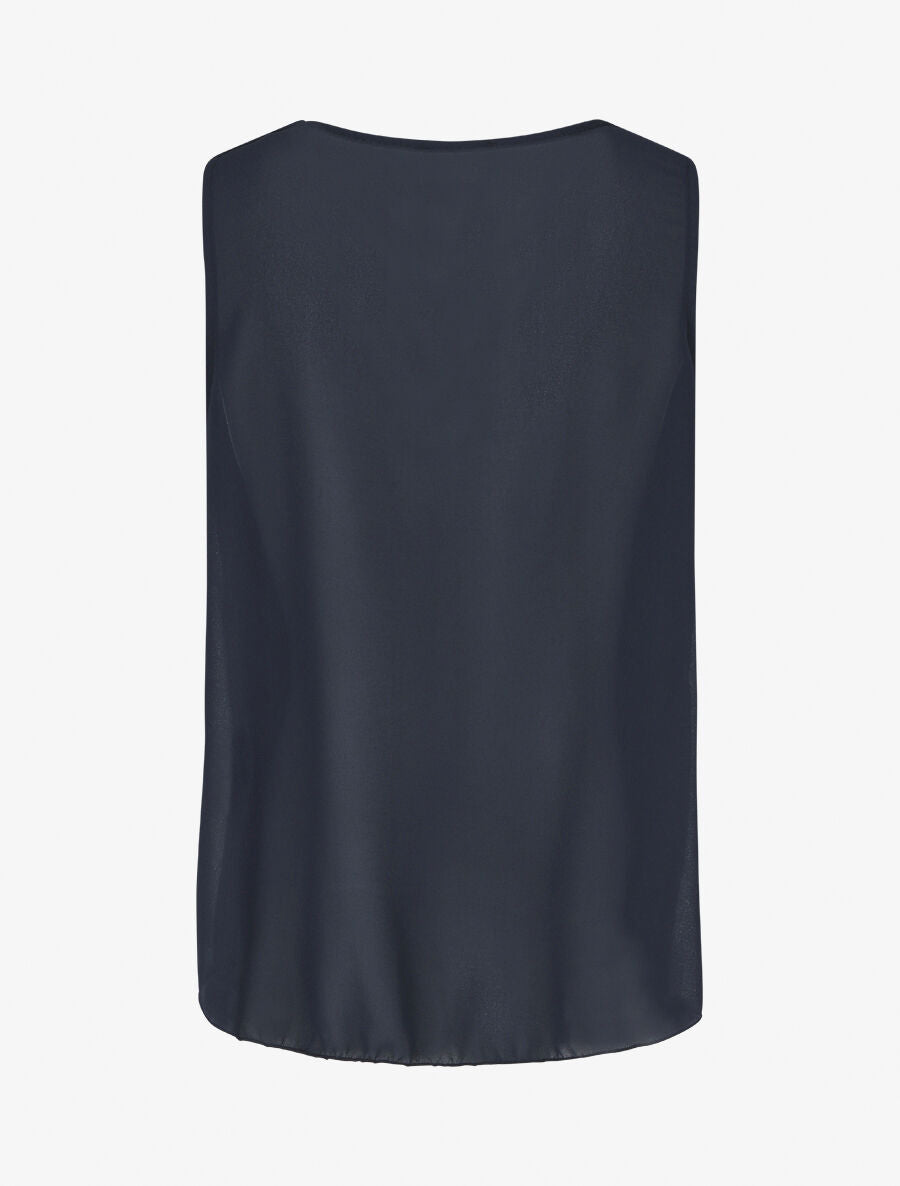 Top sans manches col bénitier - Marine - 2