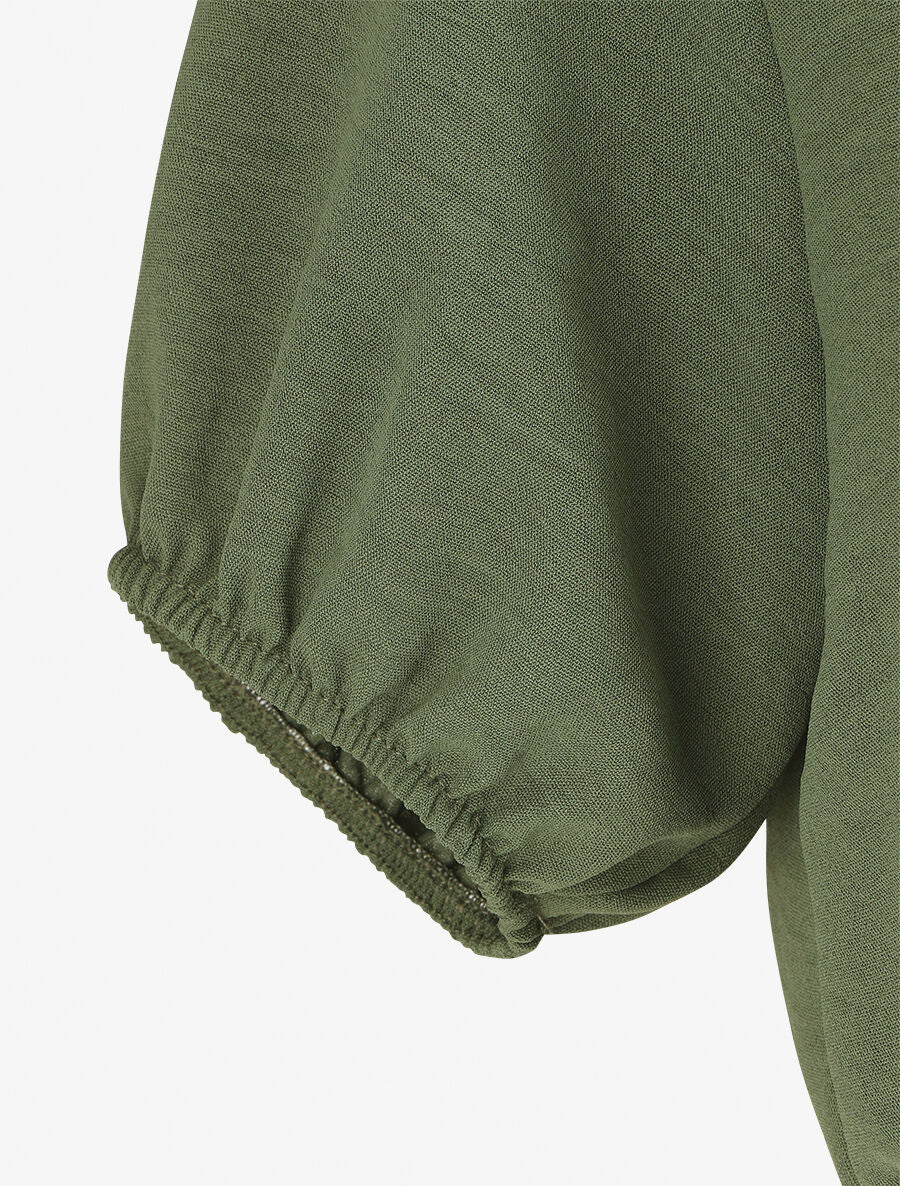 Combishort évasé manches courtes unie - Kaki - 3