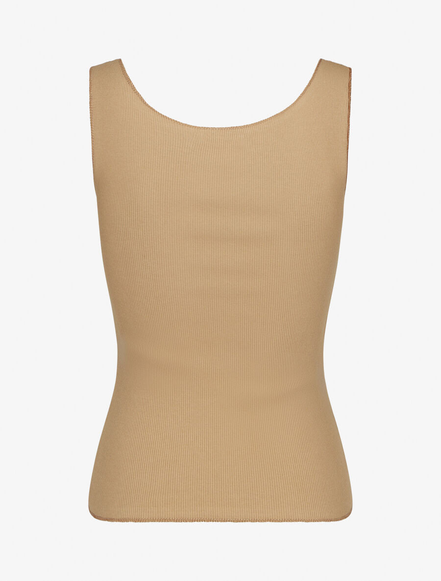 Débardeur côtelé basique - Beige - 2