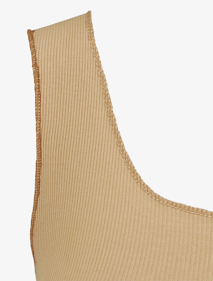 Débardeur côtelé basique - Beige - 3