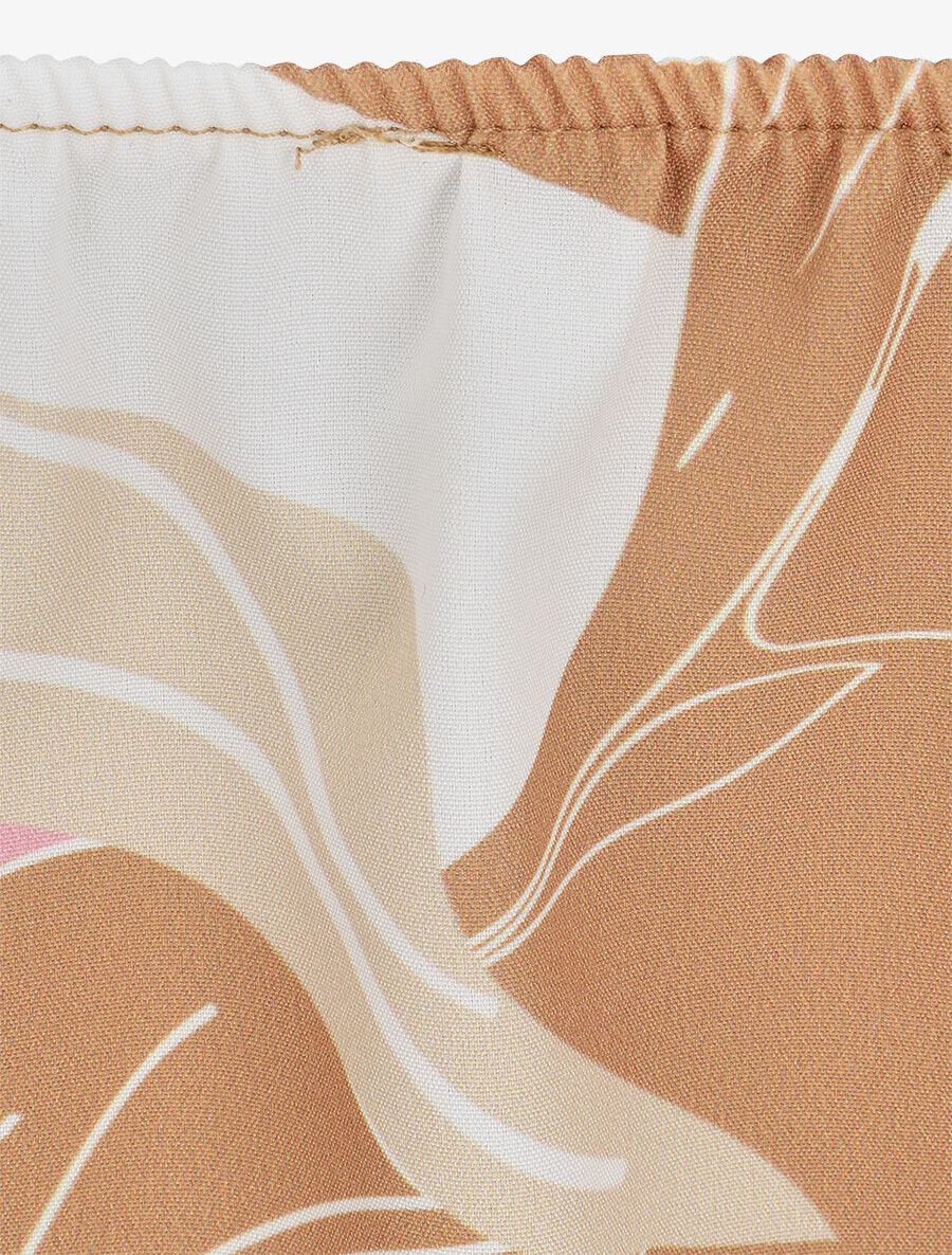 Top feuillage à nouer aux épaules - Beige - 3