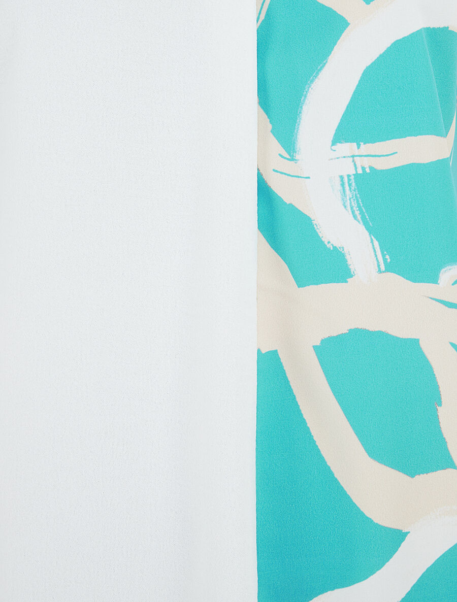 Top imprimé abstrait à manches courtes - Turquoise - 3