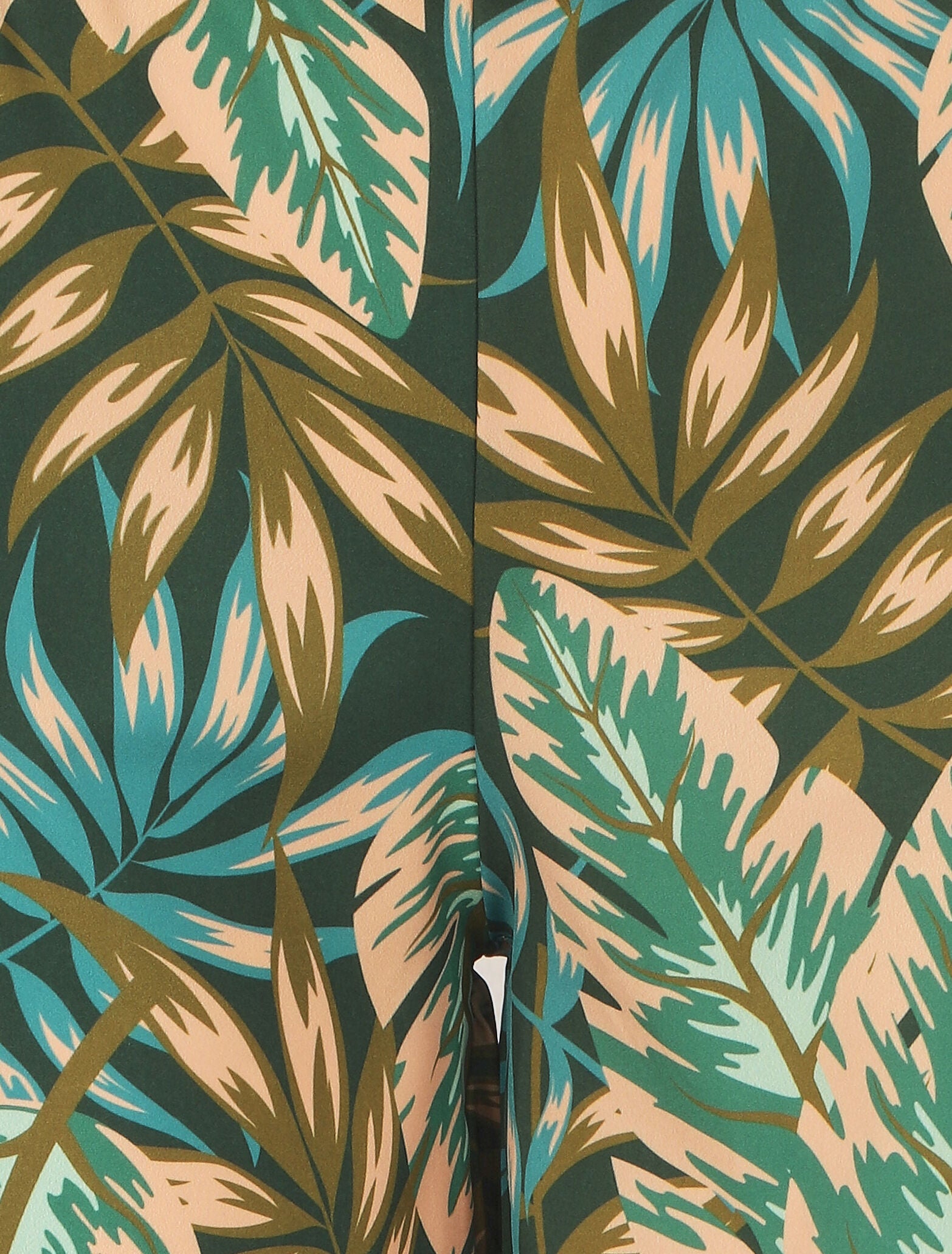 Pantalon ample imprimé tropical - Vert - 3