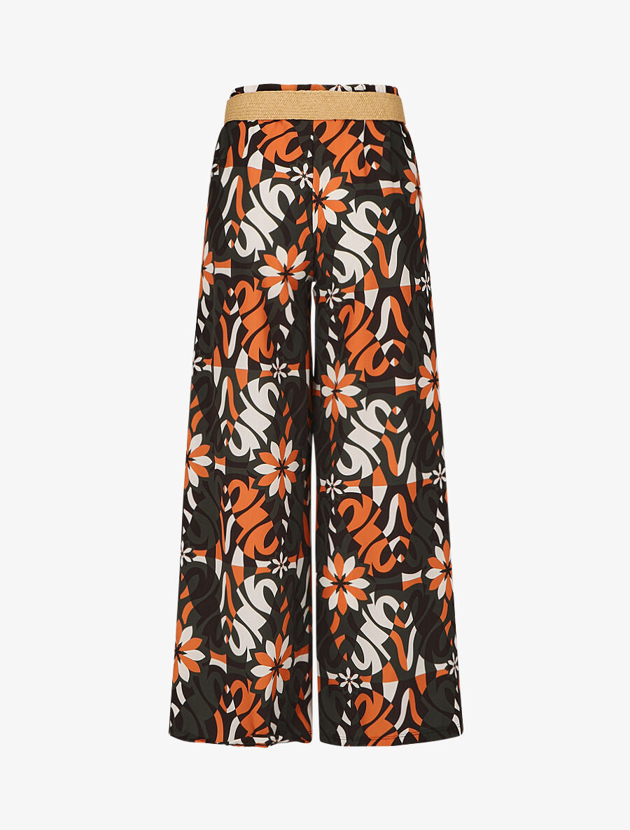 Pantalon ample imprimé floral - Noir - 2