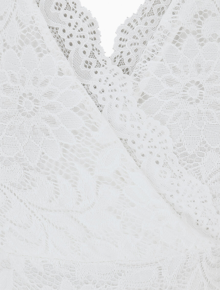 Body sans manches en dentelle - Blanc - 3