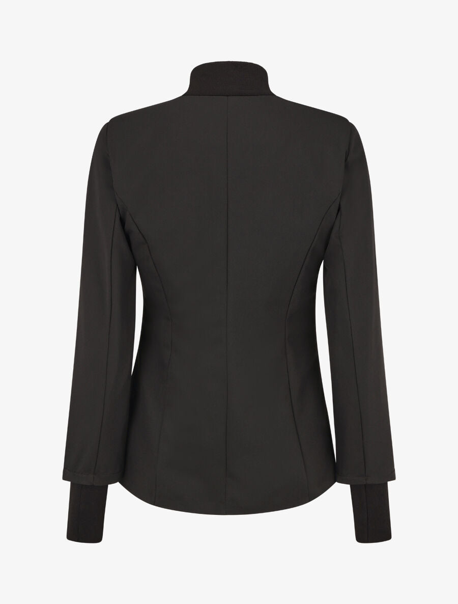 Veste boutonnée à bords côtelés - Noir - 2