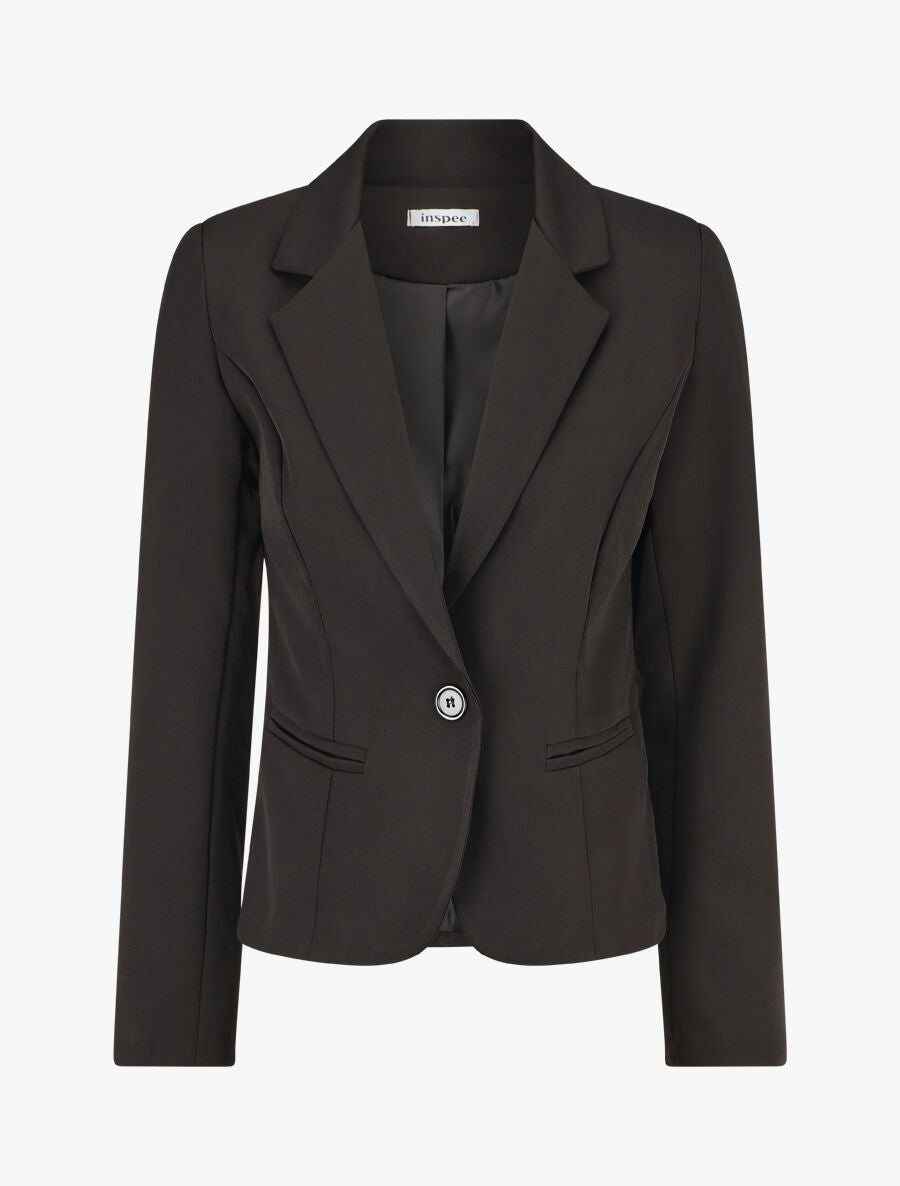 Blazer uni à 1 bouton - Noir - 1