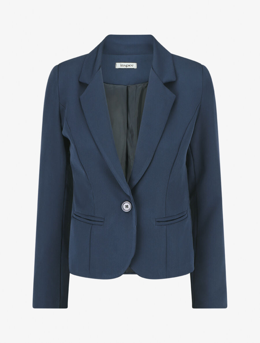 Blazer uni à 1 bouton - Marine - 4