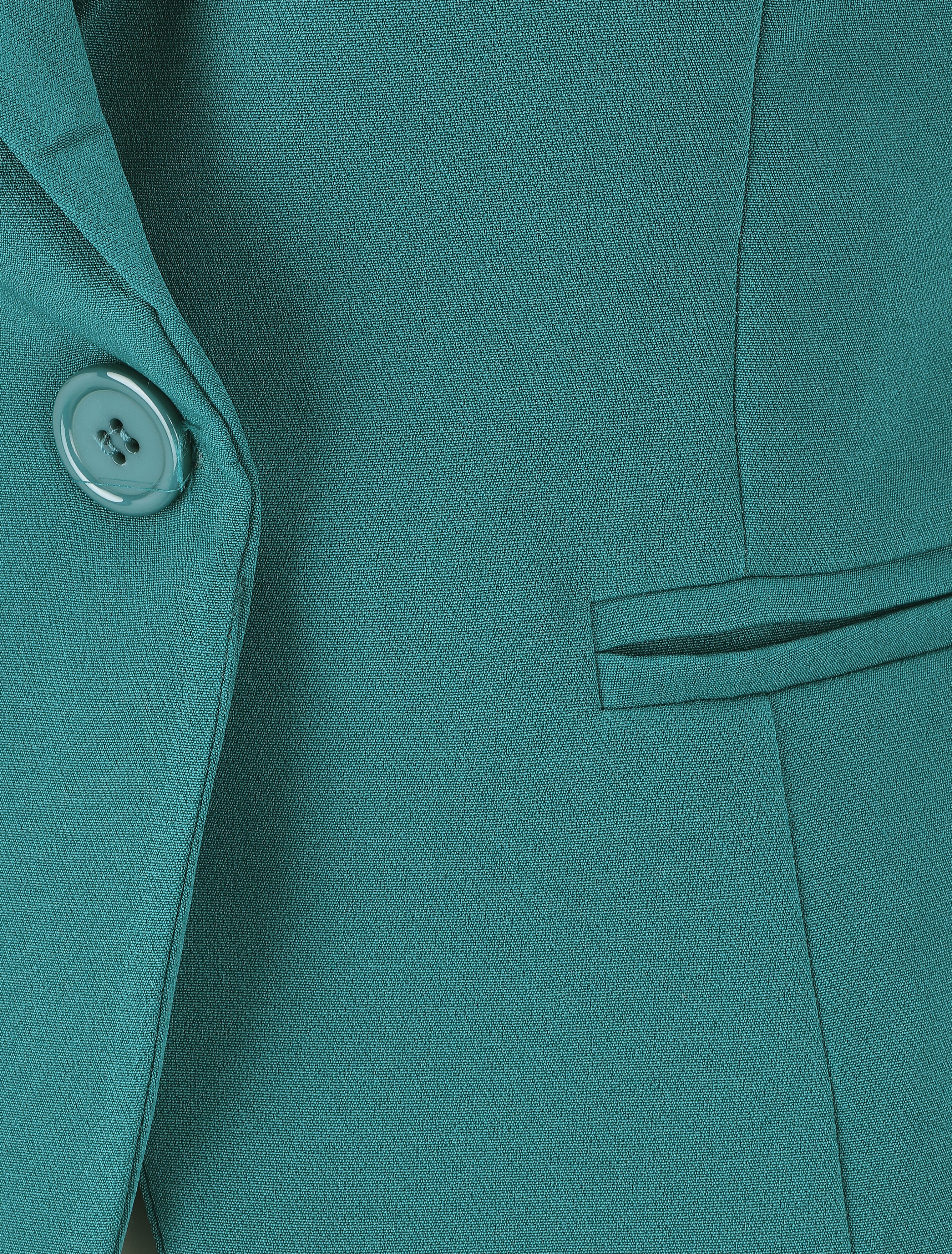Blazer uni à 1 bouton - Bleu canard - 3